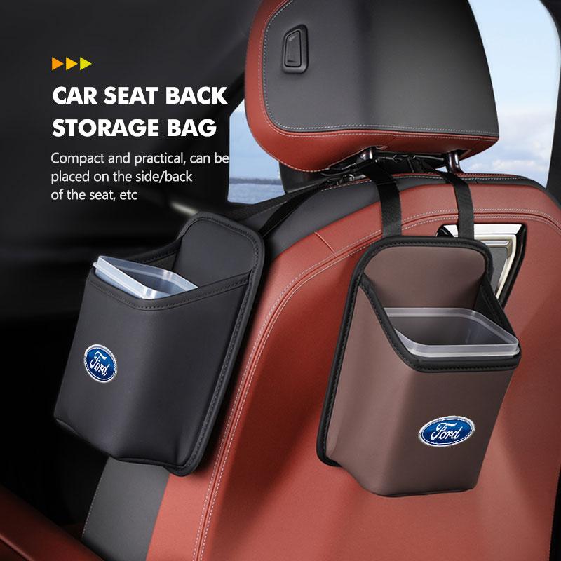 AAAMK1 For Ford Car Trash Bin Seat Back Hanging Storage Can Garbage Organizer Escape Ecosport Fusion Explorer Expedition Taurus