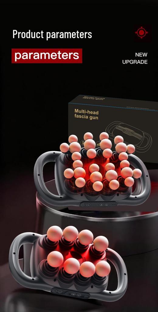 Professional 16-Head Fascia Gun Muscle Massager for Home Use - Deep Relaxation for Waist, Back, and Legs