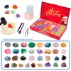 Christmas Countdown Crystal Calendar Rock Stone Digging Theme 24 Boxes Holiday Kids Girls Stocking Stuffers Party Favors