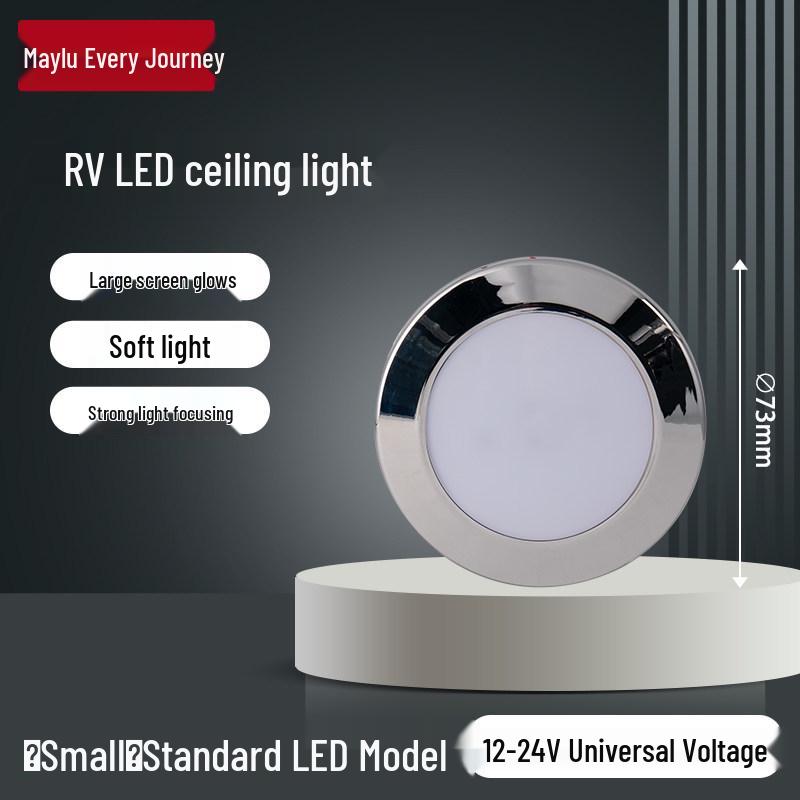 

12V/24V Vehicle LED Touch Ceiling Light - RV & Car Modification Accessory