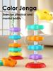 Non-Toxic Montessori Rotating Rainbow Tower Baby Stacking Puzzle Toys Safety Andenvironmental Protection Colored Children'S Toys
