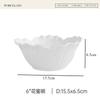 Ceramic Flower Deep Bowl Pure White Oat Breakfast Bowls Fruit Plate Salad Bowl Yogurt Cup Soup Bowls Dining Plate Pasta Dish