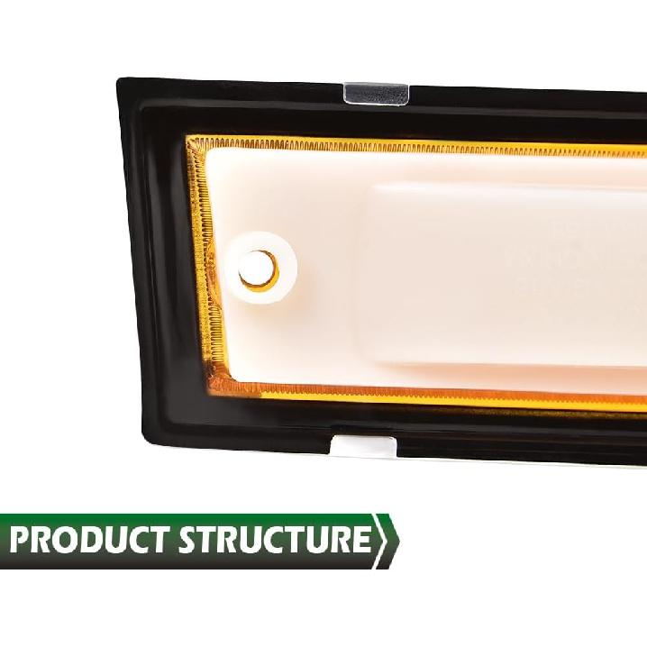 GRAND ORANGE Front Side Marker Lights Chrome Bezel Amber Lens Fit Chevy Blazer GMC Jimmy Suburban C/K R Truck 1981-1991, 915558 915557 GM2551107
