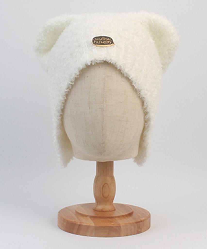 Yunibeosyeolkemiseuteuli Bear Ear White Earflap Hat Earflap Hat