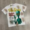 Meichao Vale New Retro Character Print Summer High Street Men and Women Loose Casual Wash Old Short Sleeve T-shirt