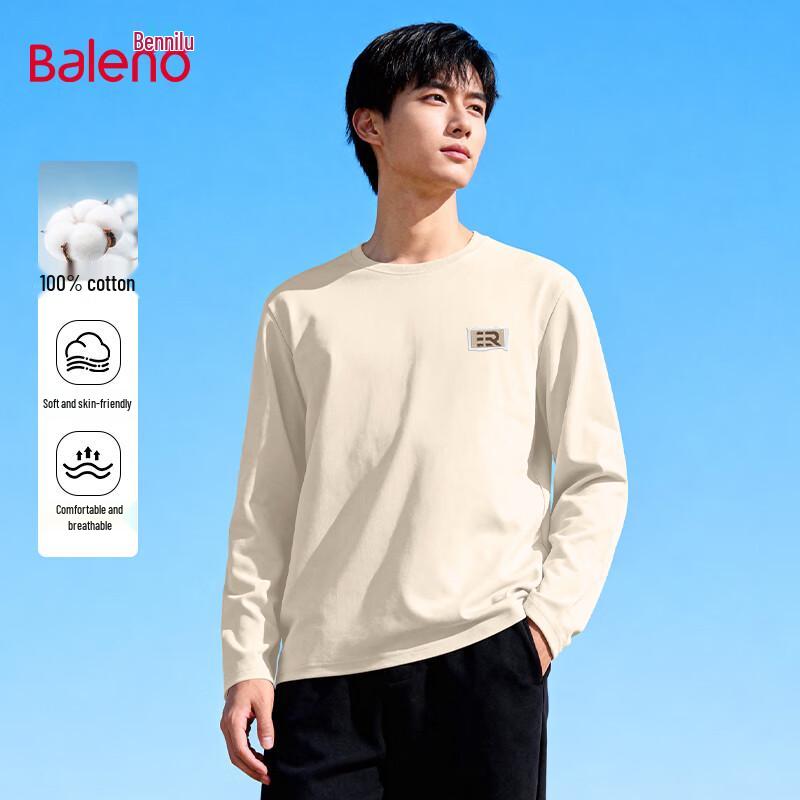 Baleno Men s Pure Cotton Long-Sleeve Round Neck T-Shirt L