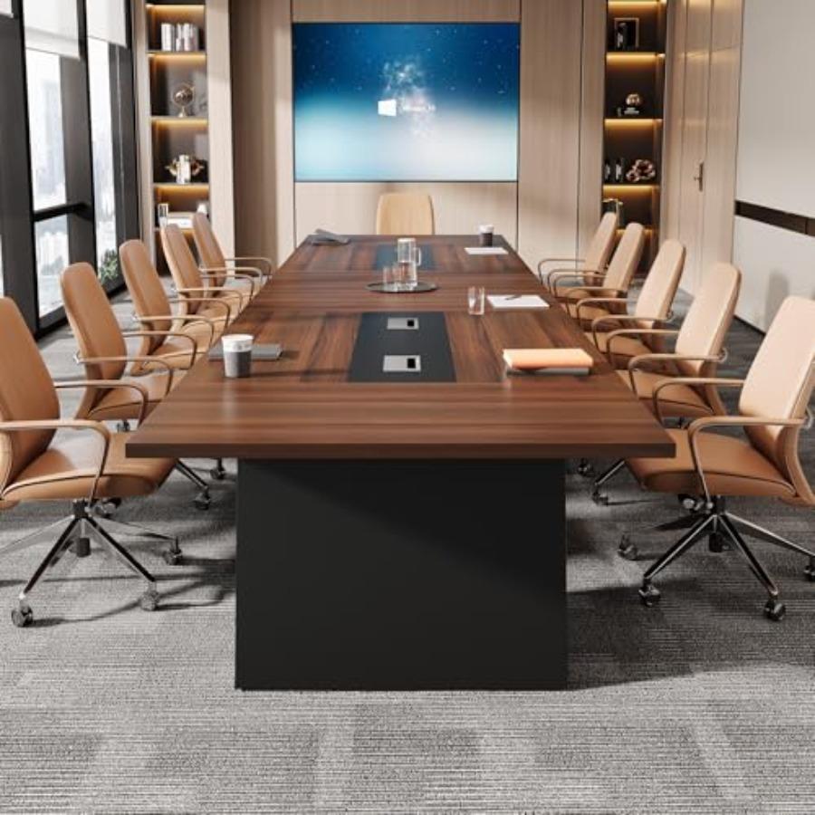 8Feet Conference Table, Large Office Conference Table for 8-10 Person, Business Seminar Furniture for Conference Room
