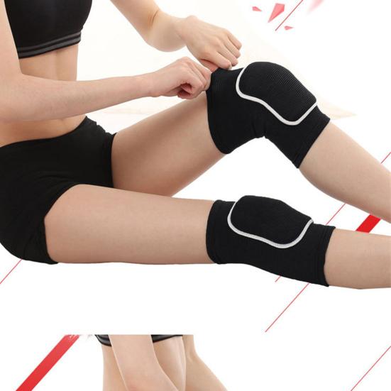 1 Pair Knee Protector Elastic Fabric Compression Thickened Knee Sports Gear Pad