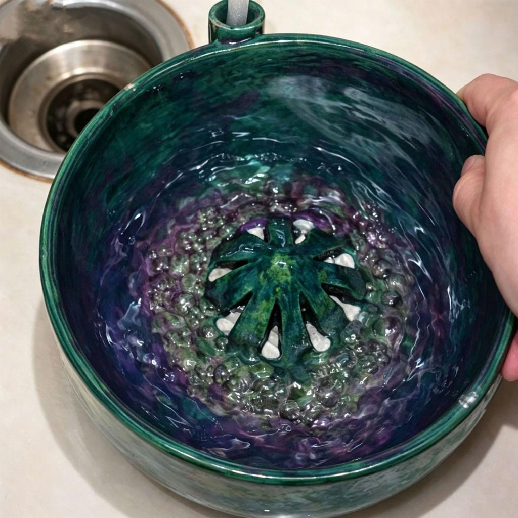 Berry Washing Bowl Matcha Green PLA Self Rinsing Swirling Fruit Washer Cleaner Bowl for Kitchen