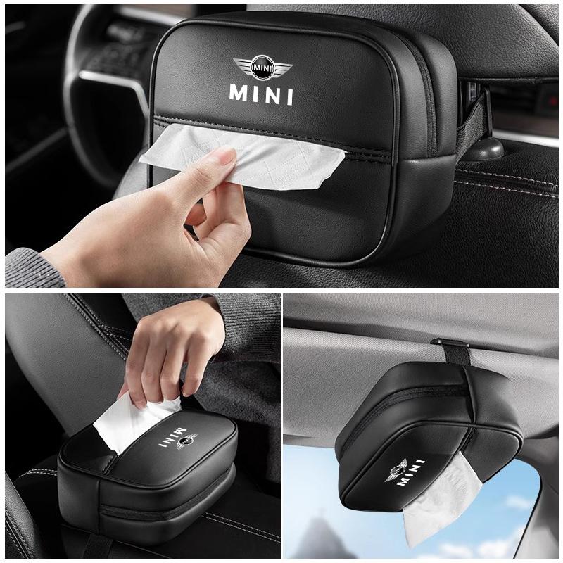 Car Seat Backrest Tissue Bag Visor Armrest Box Tissue Storage For MINI Cooper R56 F56 R50 JCW Cabrio Aceman Countryman Clubman
