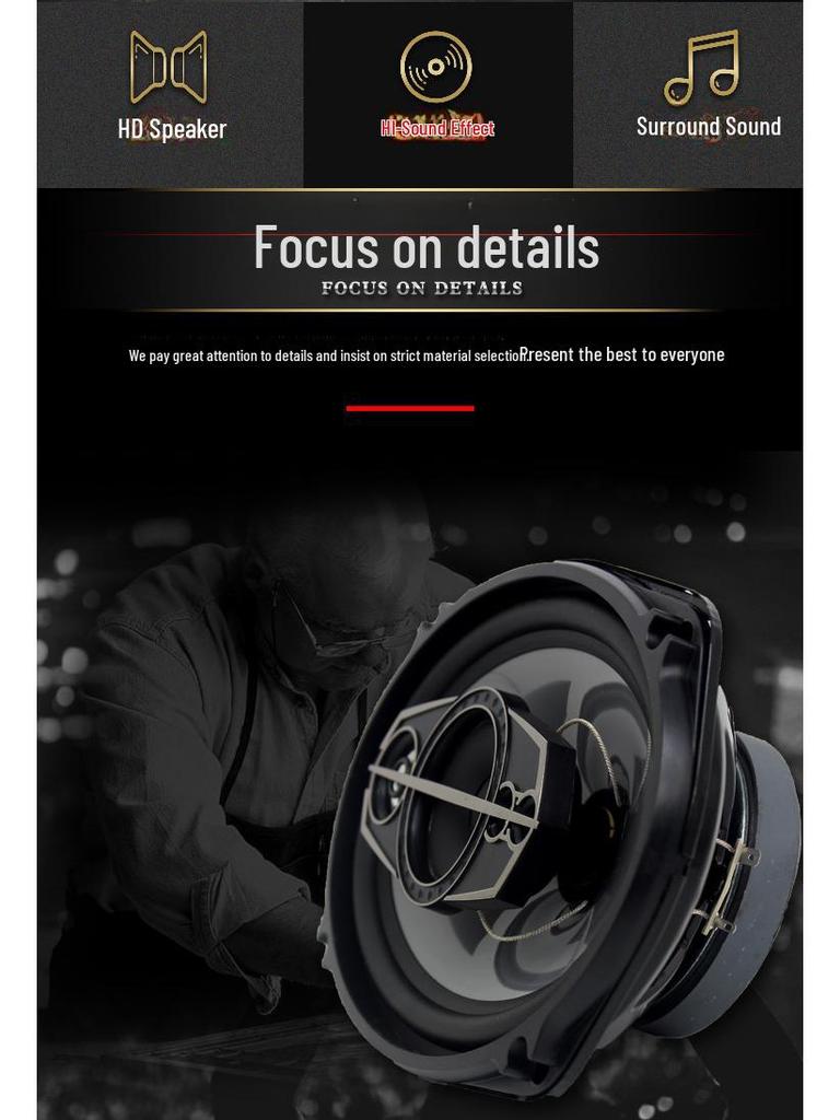 6-Inch Coaxial Car Speaker - TS-A1695S Full Range with High and Low Bass