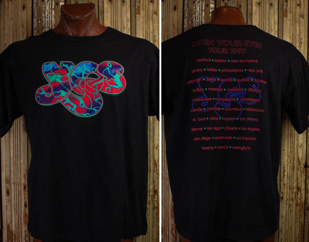 Vintage 1997 Yes Open Your Eyes Concert T Shirt Black XXXL