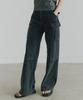NOIRER FOR WOMAN Utility Cargo Wide Denim Pants (Grey)