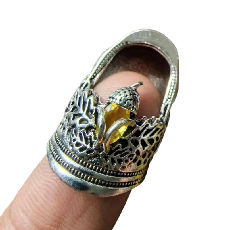 Sturdy Alloy Thimble Tool for Sewing and Crafting Enthusiasts Offering Open Designs Flexibility and Comfortable Fit