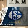 1PC FC Schalke 04 Custom Name Patterned Flannel Blanket Suitable For All Seasons for Home Decor Warmth and Comfort Gifts Holiday Present