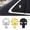 1PC 3D Metal Punisher Skull Skeleton Head Emblem Sticker Modified Scratch Fuel Tank Sticker Decoration Car Accessories