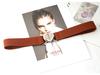 Women's Love Buckle Skinny Belt - Elastic Waistband for Dresses, Narrow Leather Cinch, Black