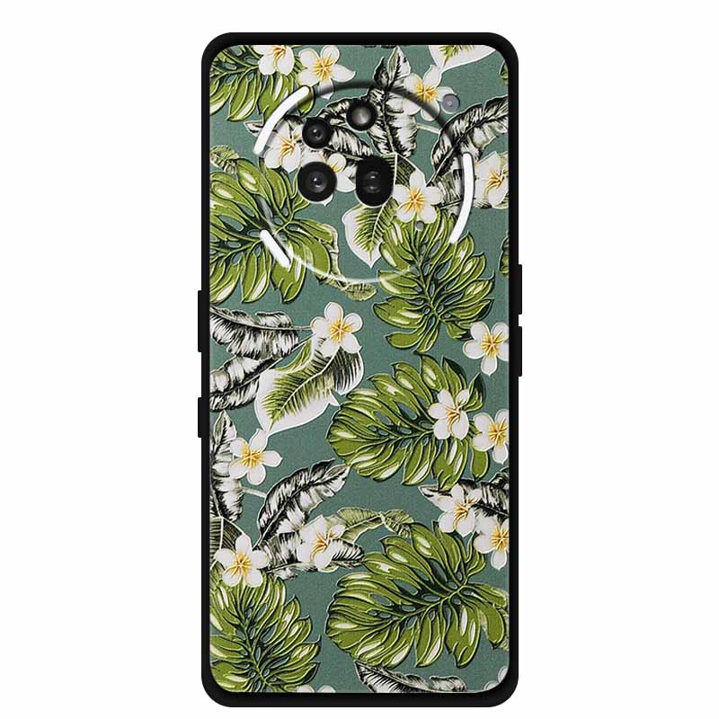 3D Prägehülle Für Nothing Phone 3A Pro Hülle 3 A Pro Hülle Blumen Schwarzes Silikon Weiche Rückabdeckung Für Nothing Phone3A Pro Hülle