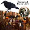 18cmx9cmx5cm Black Crow Feather Simulation Halloween Ghost Prop Plucked Crow Animal Ornament Festival Horror Decoration K5T7
