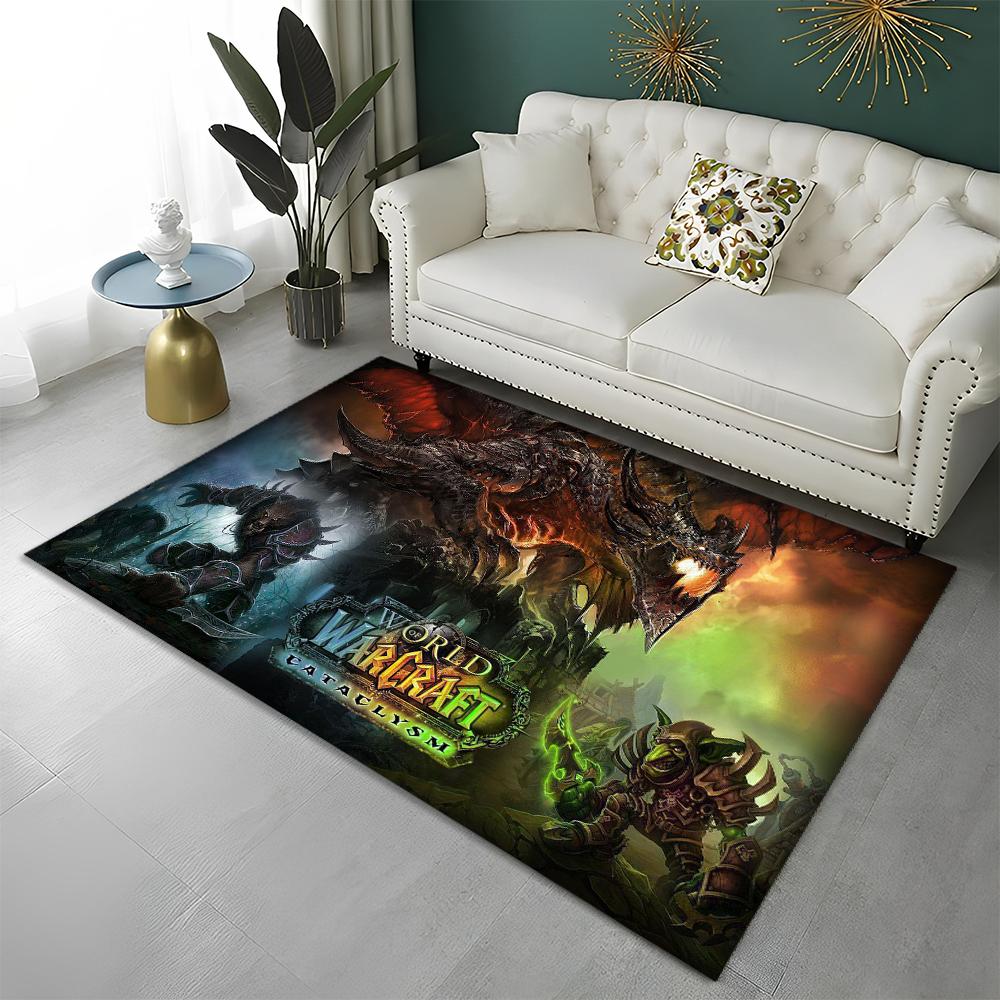 WOW Game World of Warcraft Gamer HD Teppich für Zuhause Wohnzimmer Schlafzimmer Sofa Fußmatte Dekor, Kinderteppich Rutschfeste Bodenmatte