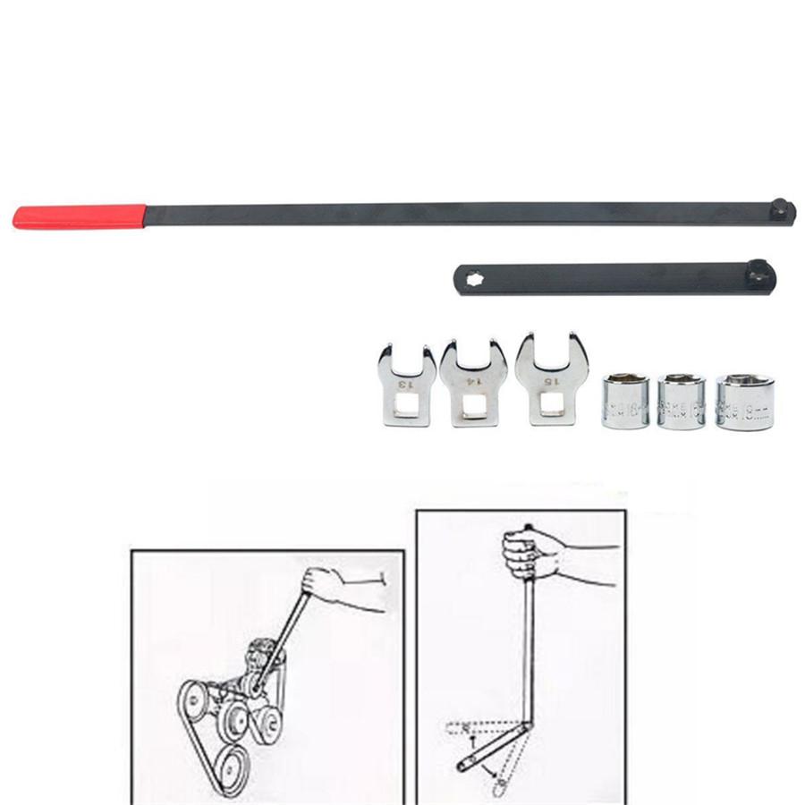 8PCS Heavy Wrench Serpentine Belt Tension Service Tool Kit Automotive Repair Socket Set