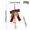Semi-transparent PET Double Christmas Bells Hanging Ornament with Organza Bow, DIY Xmas Tree Decoration for Holiday Home Decor