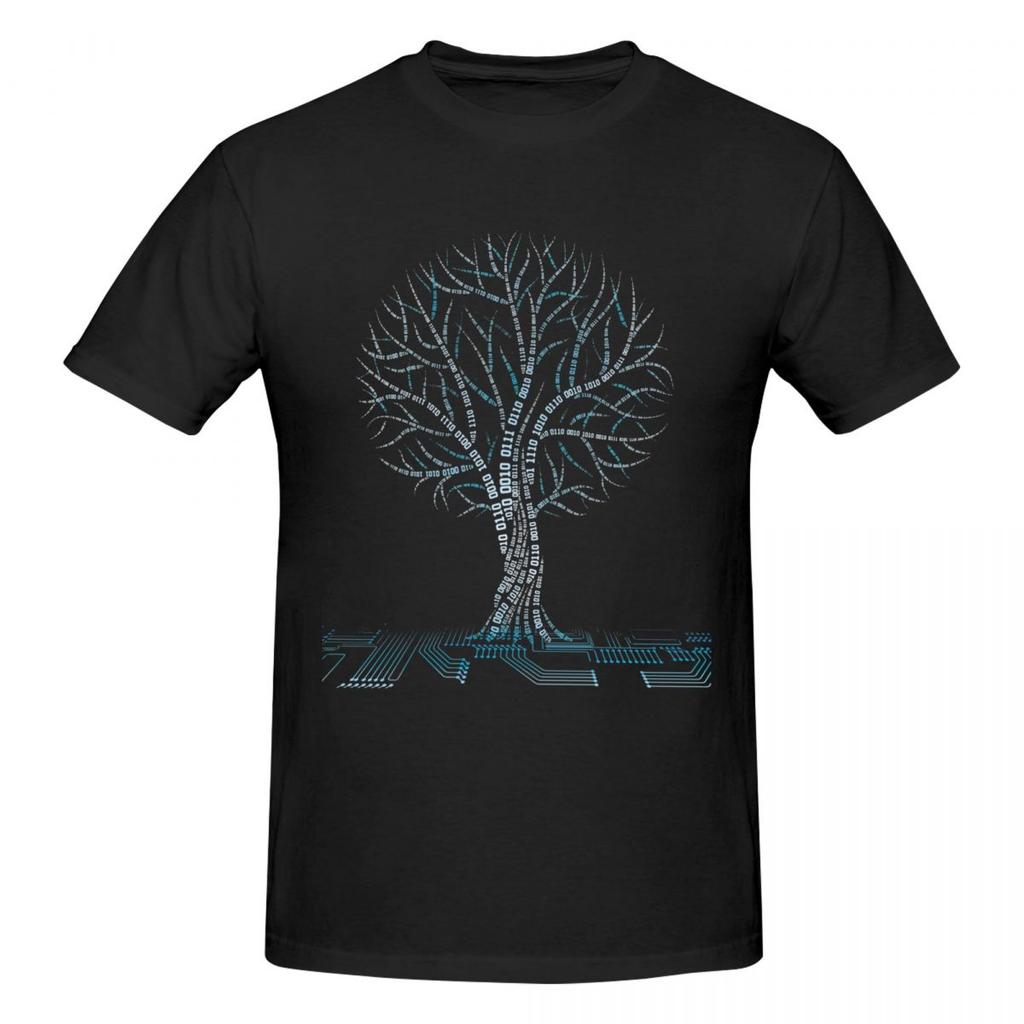Unisex Tree Of Life Cool Binary Tree Coding Computer Science Engineering T Shirt Vintage Oversized Oneck Cotton Sleeve Tshirts