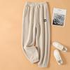 Women Winter Corduroy Plush Extra Thick Pants Warm Loose Comfortable Rib Leg Pants Lined Fleece Sports Joggers Trousers