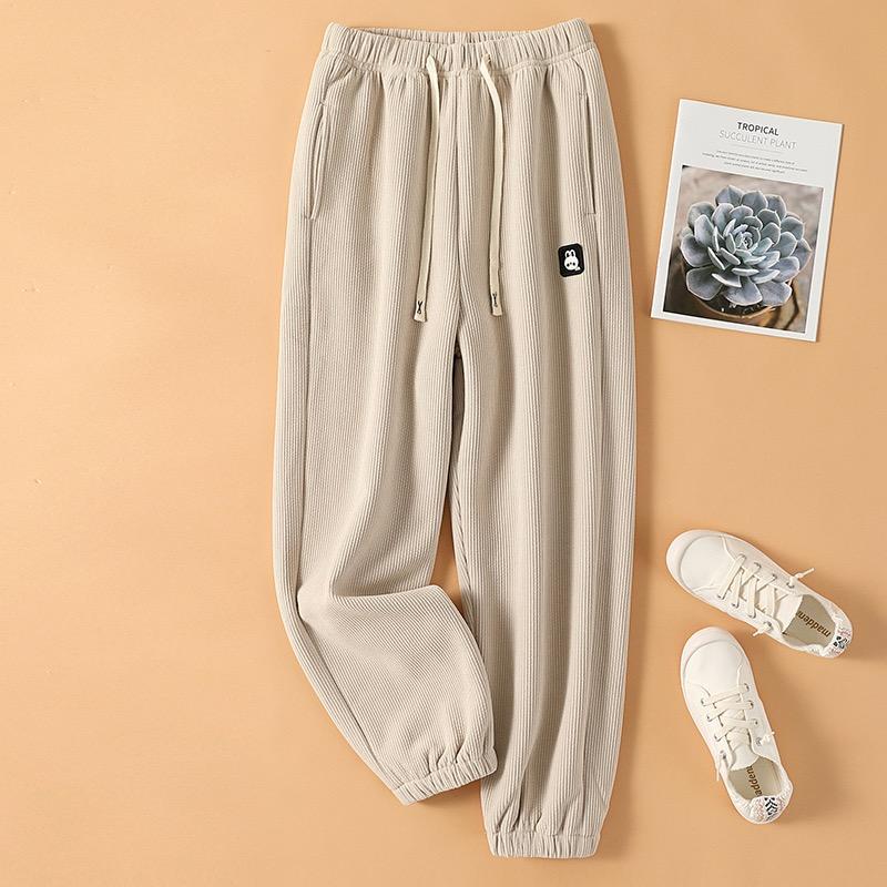 Women Winter Corduroy Plush Extra Thick Pants Warm Loose Comfortable Rib Leg Pants Lined Fleece Sports Joggers Trousers