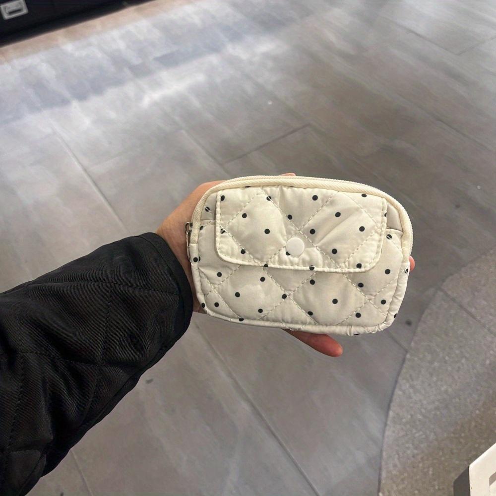 

New Polka Dot Desktop Storage Pouch Key Coin Card Holder Bag for ID Headphones Jewelry & Small Desk Accessories белый