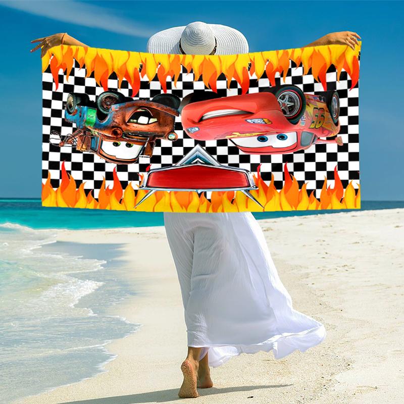 Lightning McQueen Beach Towel Outdoor Camping Beach Towel for Vacation Swim Outdoor Pool Absorbent Bath Towel