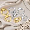 Geometric 18K Gold-Plated Heart & Oval Necklace Clasp Keychain DIY Accessory