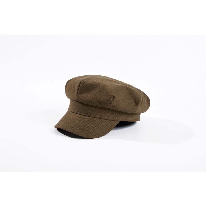 Beret Korean style British woolen octagonal hat autumn and winter cute simple retro versatile camel painter hat