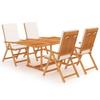 VidaXL Garden Lounge Set 5 Pcs with Cushions Outdoor Dining Set Table and Dining Chairs Patio Wood 3059543