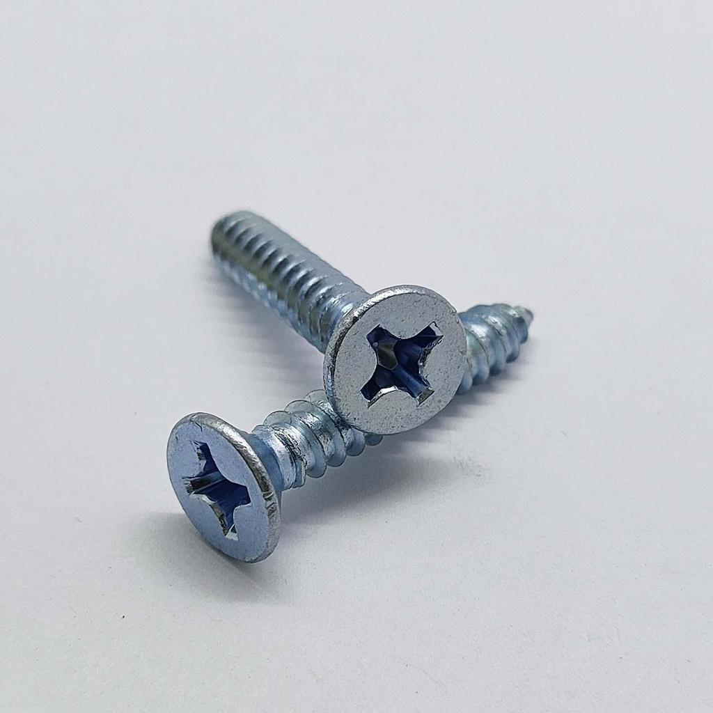 Galvanized Phillips Head Self-Drilling Screws: Flat Head, M3/M3.5/M5.5, Carbon Steel, Blue Zinc Plated.
