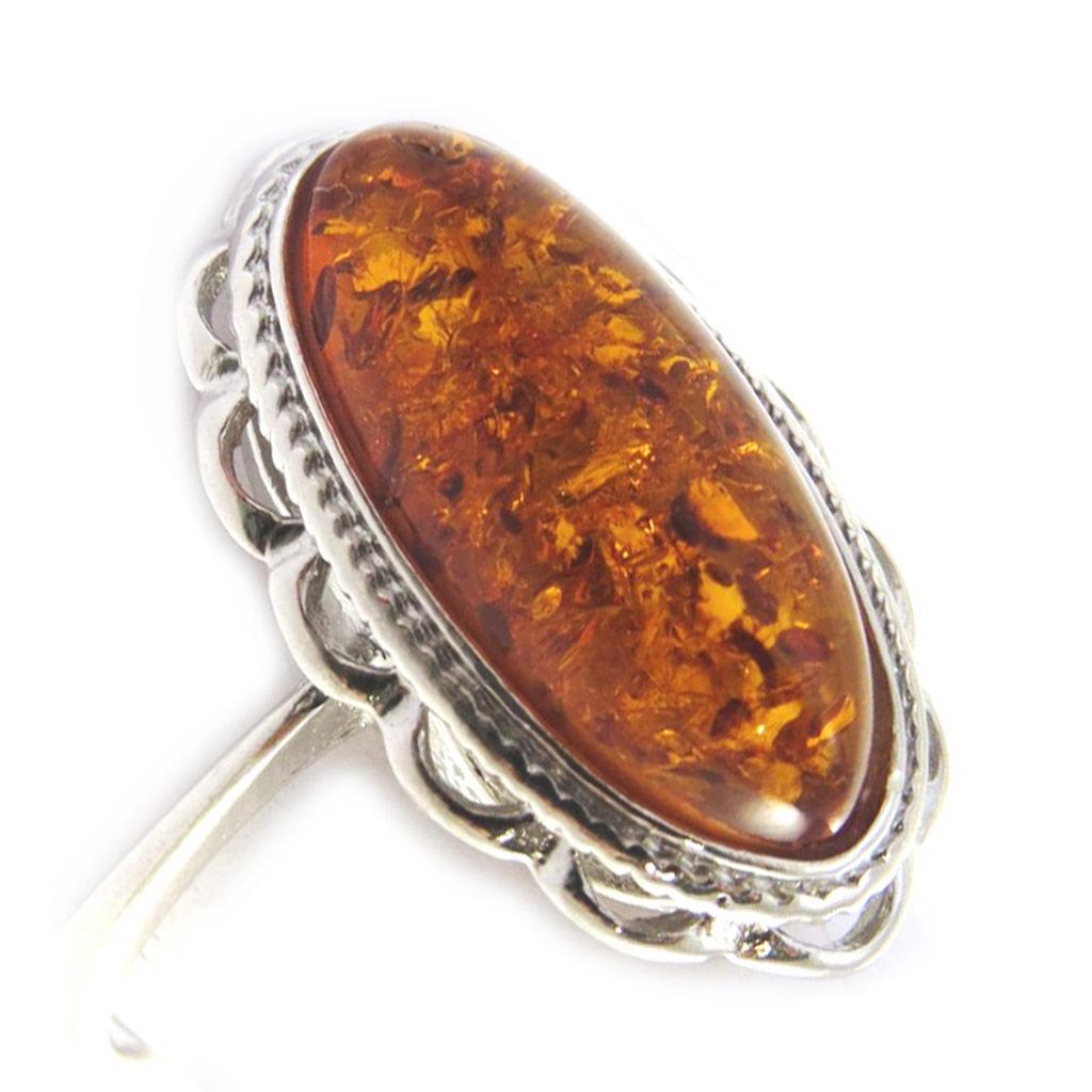Amber (rhodium) 'Inspiration' Silver Ring