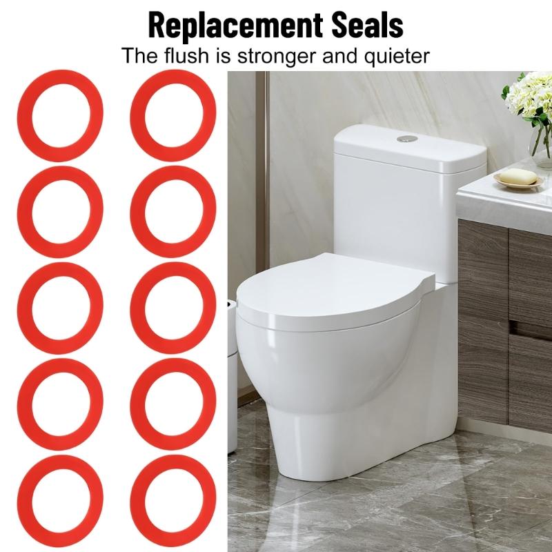 10Pack Toilet Flapper Sealing Washer Silicone Flush Valves Sealing Gaskets Diaphragm Drain Valves Toilet Tank Accessories