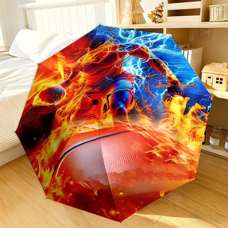 Soccer Player In Action Umbrella 8-Frame for Travel, camping, Casual Lightweight Portable Umbrella, Essential for every family Holidays Gift