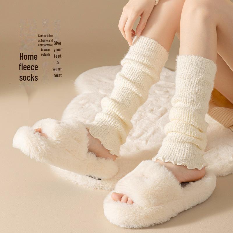 Women's Knee-Length and Over-the-Knee Plush Winter Socks, Thickened for Warmth