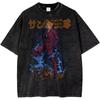 Hot-blooded Anime ONE PIECE Graphic Print T-shirt Men Women Streetwear Y2K Fashion Loose Casual Oversized Top Vintage Washed Cotton Summer New Tee