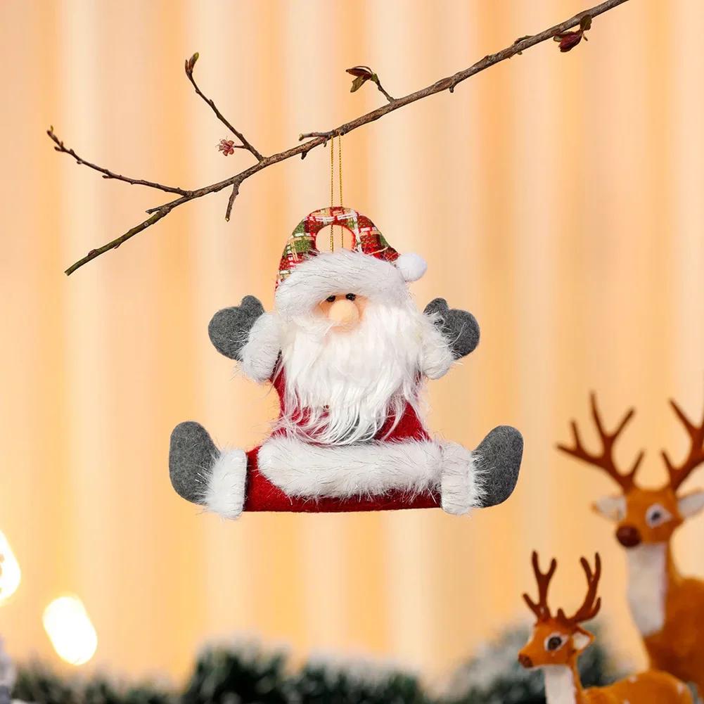 Christmas Tree Doll Hangings Christmas Family Party Dress Up Fabric Art Dance Raise Your Hand Pendant Evening Party Decoration