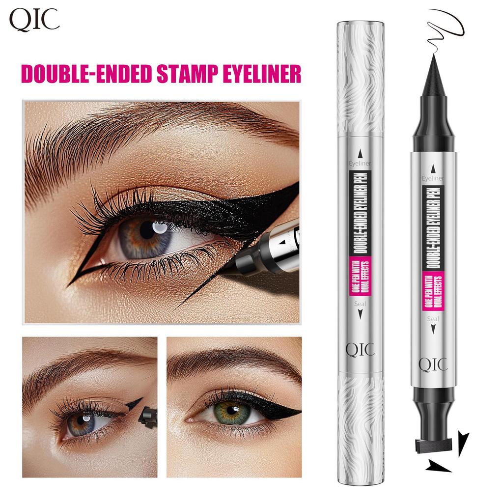 QIC double head seal eyeliner eyeliner waterproof non-smudging 2-in-1 seal