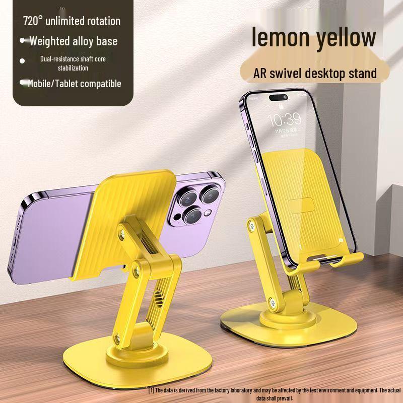 All-Metal Desktop Phone & Tablet Holder for Online Classes - Telescopic, Rotating, Multifunctional, and Foldable Stand for Mobile Devices.