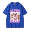 Lustige Alpha-Männchen Kätzchen Regenbogen Rosa Meme T-Shirt Unisex Damen Niedlich Rundhals Kleidung T-Shirt Harajuku Übergroße Baumwoll-T-Shirts