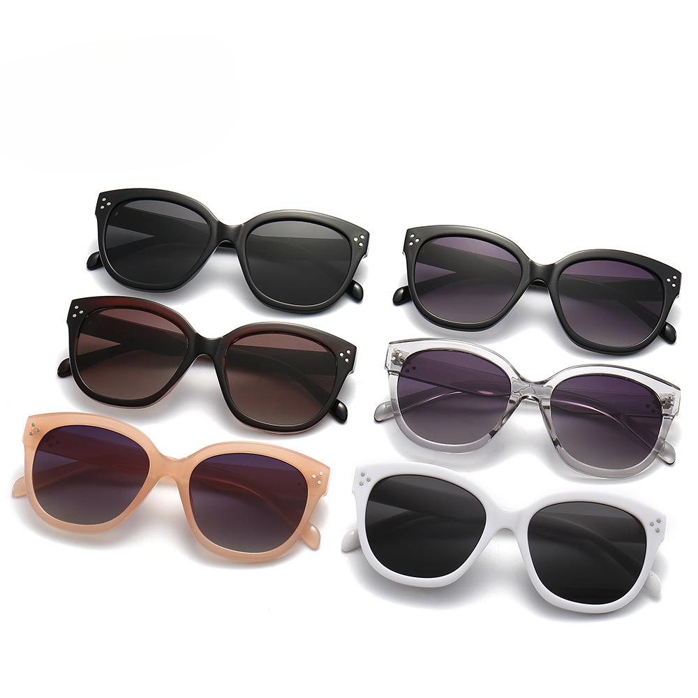 New Rivet Big Frame Wide-brimmed Sunglasses Female Cross-border Foreign Trade Fashion Cat's Eye Sunglasses Outdoor Riding Sunglasses.