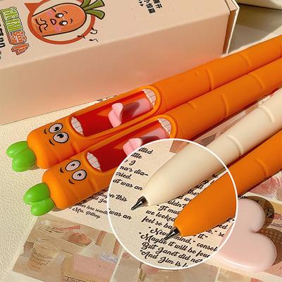 Kreslená mrkev Gelové pero na mačkání Vtipné mrkvové psací pero Rychleschnoucí Neutrální pera Plynule píšící pera Studentské psací potřeby Dárky