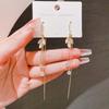 New Fashion Crystal Leaf Tassel Earrings for Women Exquisite Micro Inlaid Cubic Zircon Leaves Earring Wedding Jewelry Gifts