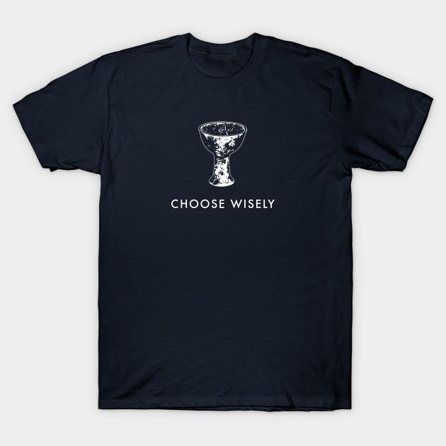 

Men Black Print T-shirt Choose Wisely (Indiana Jones & The Last Crusade) No-Cut Transfer Paper Print Cotton Tshirt 3XL Темно-синій