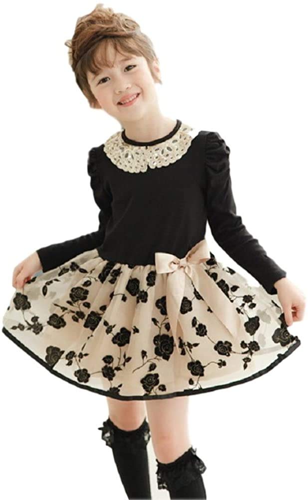 

Платье для девочек Kaenarie Formal Floral Size, шифон, 110, черно-золотое чёрный