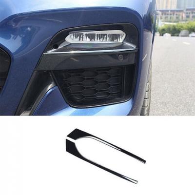Fit For BMW X3 G01 X4 2018-  Black Steel Front Fog Lamp Light Strip Trim